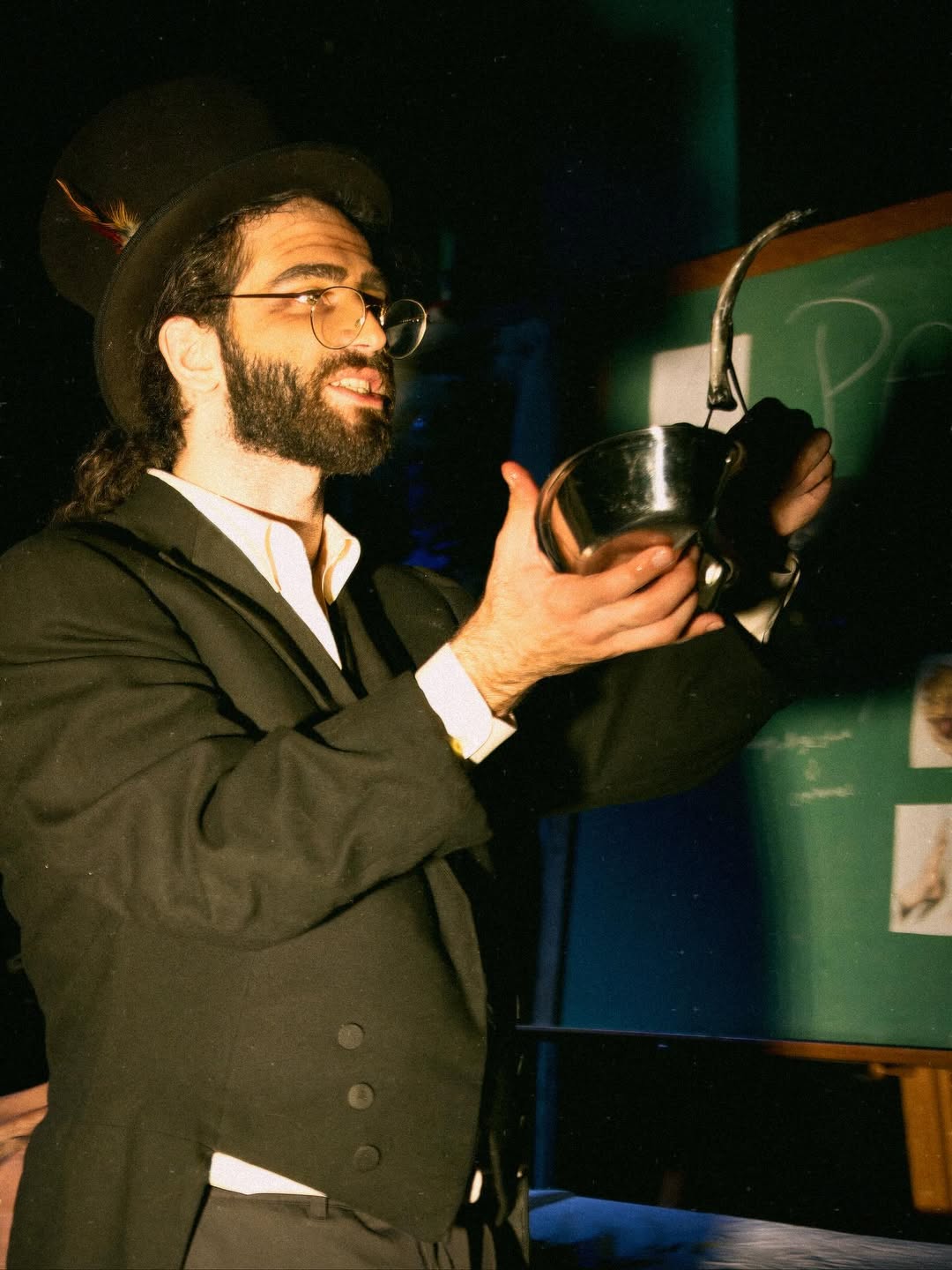 Dr. Darwin places a fragment of necrotic rib in a sample tray.